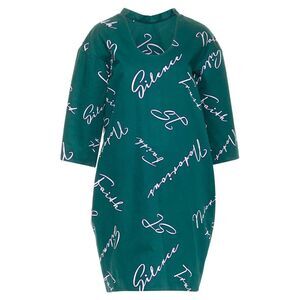 Jil Sander cotton italic words graphic print dress